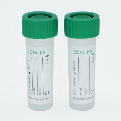 Medical Plastic Blood Collection Tube Non Vacuum K3 Edta Tube With Screw Cap 2.5ml 5ml