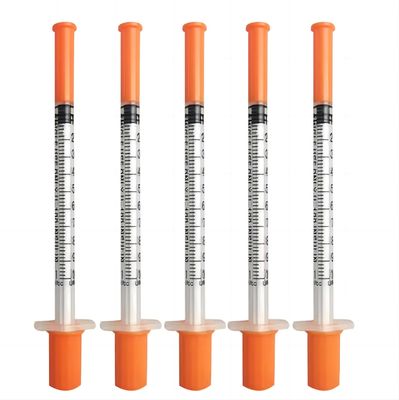 Disposable Safety Ultra- Fine Orange Insulin Syringes OEM 0.3ml 0.5ml 1ml Disposable Insulin Syringe Manufacturer