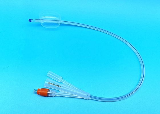 3 Way Latex Free Foley Catheter With Balloon , Three Way Foley Catheter Silicone Material