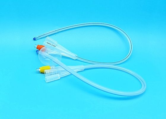 20 Fr / 22 Fr / 24 Fr Silicone 3 Way Foley Catheter 3 - 30ml Balloon Capacity