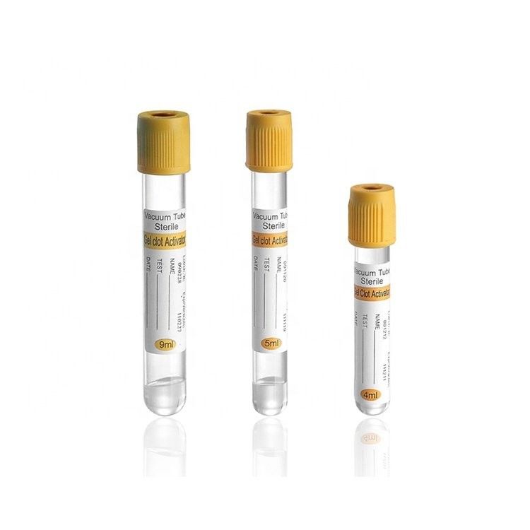 CE Certified Vacuum Venous Vacuum Blood Collection Gel And Clot Activator Yellow Cap Tube