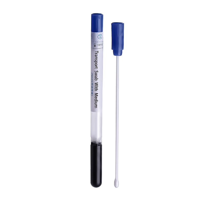 Medical Disposable Sample Collection Stick Flocked Transport Swab With Amies/Stuart/Cary-Blair Medium