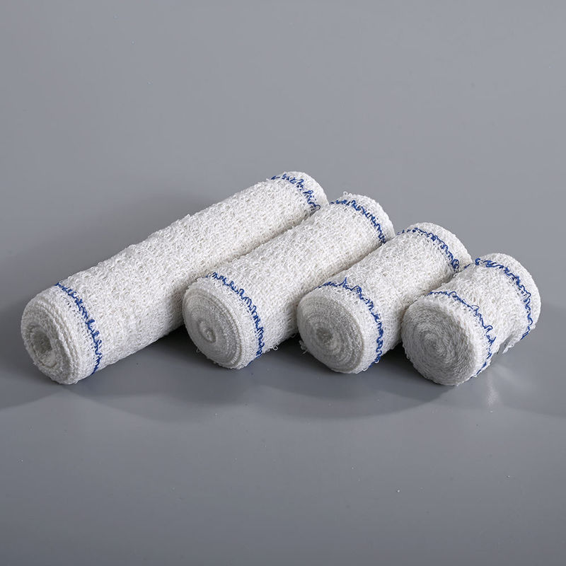 Blue Red White Color Line Medical Cotton Crepe Bandage Elastic Crepe Bandage Spandex Crepe Bandage