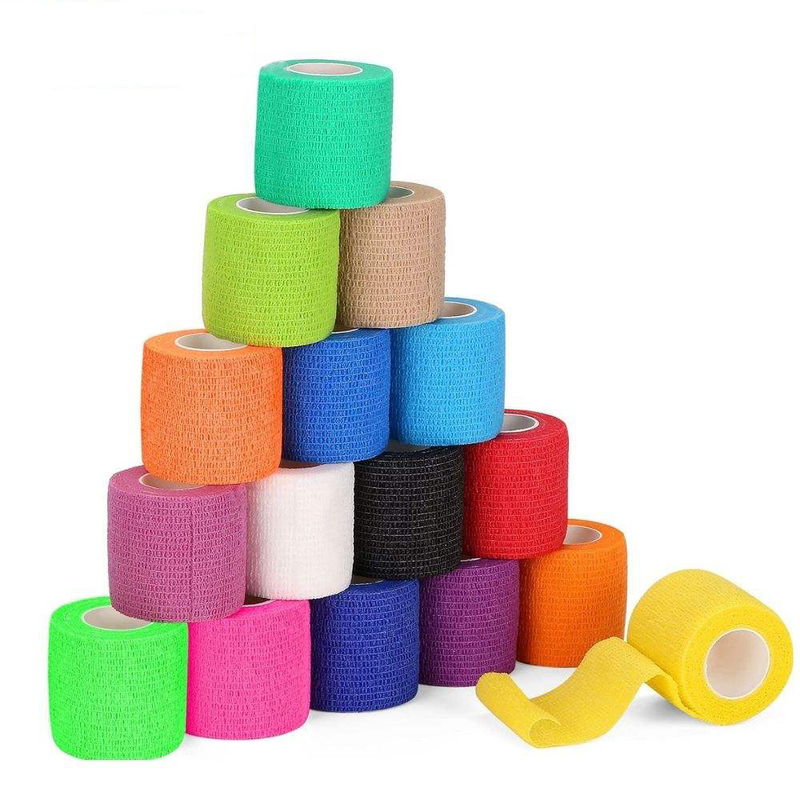 Colored Waterproof Non-Woven Self Adhesive Elastic Cohesive Bandage Flexible Cohesive Bandage