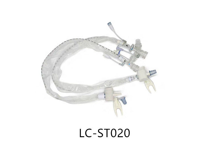 300mm / 600mm Length Closed Sputum Suction Tube PC / PVC / Medical Silicone Material